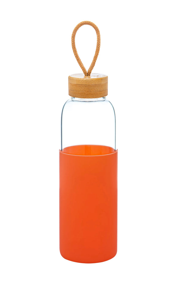 Mainstays 25oz Clear Glass Bottle With Silicone Sleeve, Coral