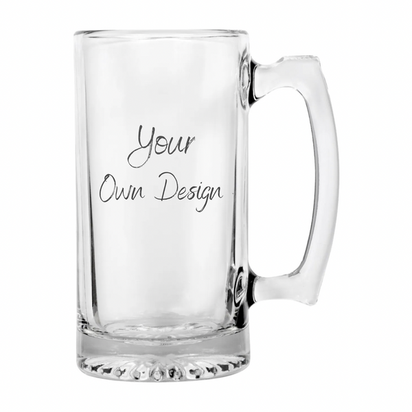 Personalized Engraved Glass Sports Mugs with Handles, 26.5 oz